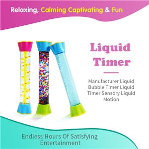 2025New Liquid Timer Sensory Motion Visual Sand Hourglass Anti-Gravity Science Toys Reverse Flowing Liquid Motion Bubbler Timer