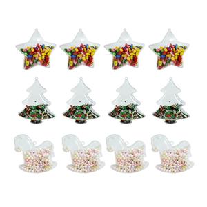 sublimation blank products business gift set Transparent Plastic Fillable Ball Ornament for Xmas Tree