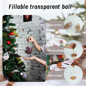 sublimation blank products business gift set Transparent Plastic Fillable Ball Ornament for Xmas Tree