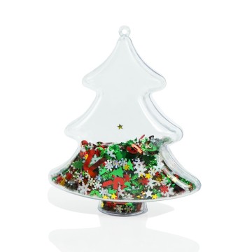 sublimation blank products business gift set Transparent Plastic Fillable Ball Ornament for Xmas Tree