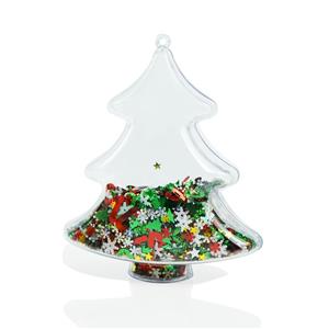 sublimation blank products business gift set Transparent Plastic Fillable Ball Ornament for Xmas Tree