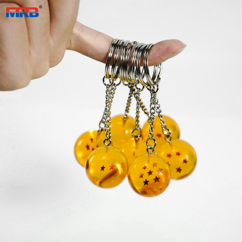 1-7 Star Crystal Keychain Anime Figure 12 3 4 5 6 7 Star Dragon Ball Creative Bag Pendant Car Keyring Jewelry Toy