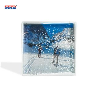 Buy Blank Snow Frame Photo Block Insert Floating Glitter Liquid Acrylic Photo Frame for Mini Style Photos