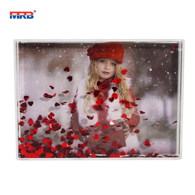 Acrylic Snow DIY Liquid Glitter Photo Picture Frame Magnetic Floating Frame