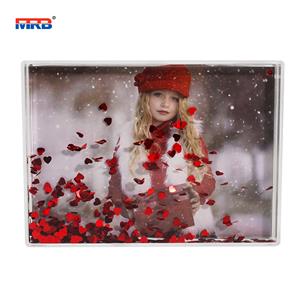 Buy Blank Snow Frame Photo Block Insert Floating Glitter Liquid Acrylic Photo Frame for Mini Style Photos