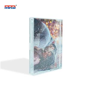 Buy Blank Snow Frame Photo Block Insert Floating Glitter Liquid Acrylic Photo Frame for Mini Style Photos