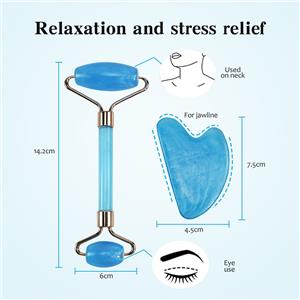 New Material 2pcs/Set Resin Massage Roller Kit Double Headed Massage Roller and Scraping Board For Massage