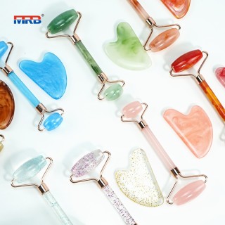 Natural Resin Gua Sha Board 2PCS Massage Stone for Facial Body Skincare Roller Scraping Massager