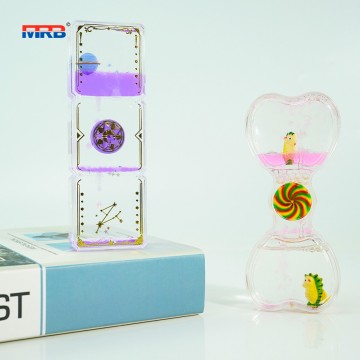 Novelty Gifts Colorful Liquid Hourhlass for Stocking Stuffers Drip Oil Motion Bubble Toy Sensory Play for Office Home Desktop