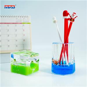 Elegant Acrylic Liquid Pen Holder with Sufficient Storage for Office and Study