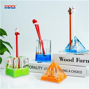 Elegant Acrylic Liquid Pen Holder with Sufficient Storage for Office and Study