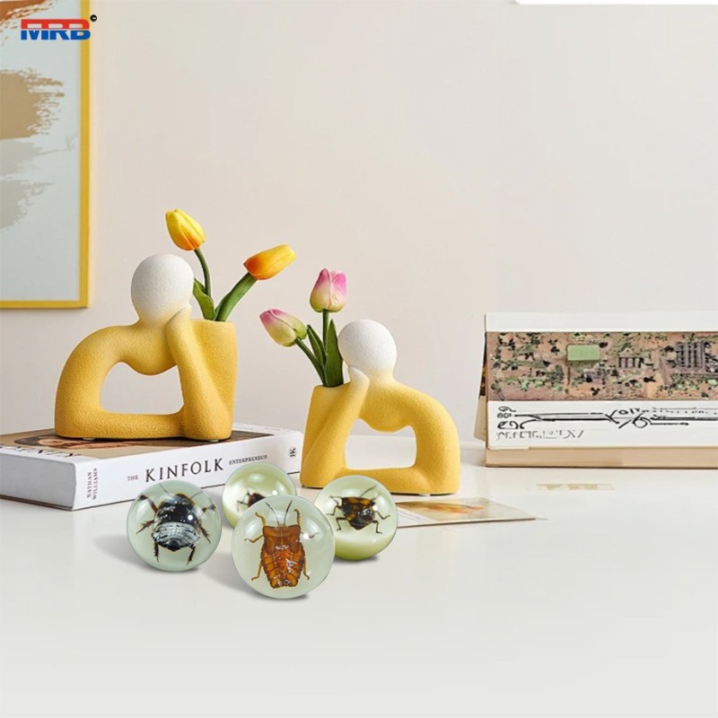 new product ideas 2025 in home Insect Paperweight Resin transparent luminous ball Real insect Ornament Taxidermy Insect frame