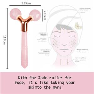 Facial Beauty Roller Skin Care Tools Self Care Pink Gift for Men Women Relieve Fine Lines and Wrinkles