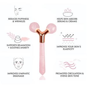 Facial Beauty Roller Skin Care Tools Self Care Pink Gift for Men Women Relieve Fine Lines and Wrinkles