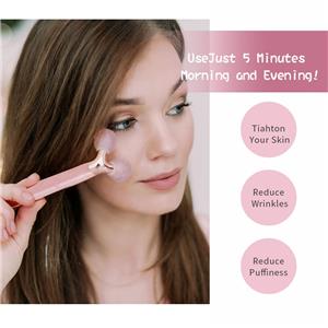 Facial Beauty Roller Skin Care Tools Self Care Pink Gift for Men Women Relieve Fine Lines and Wrinkles