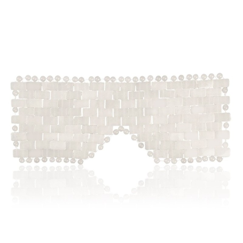 Jade Eye Mask with 100% Real Jade for Hot & Cold Therapy to Reduce Wrinkles Puffiness Migraines and Anti-Aging