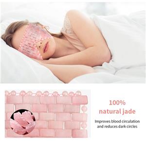 Jade Eye Mask with 100% Real Jade for Hot & Cold Therapy to Reduce Wrinkles Puffiness Migraines and Anti-Aging