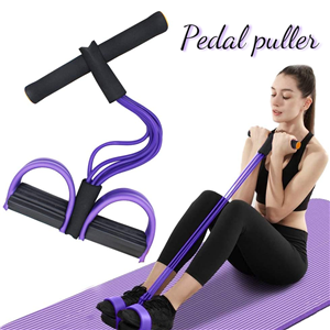 Wholesale Multi-Function Metal Spring Pedal Puller Belly Slim Tummy Trimmer with Single Double Springs Yoga Ropes Tension Straps