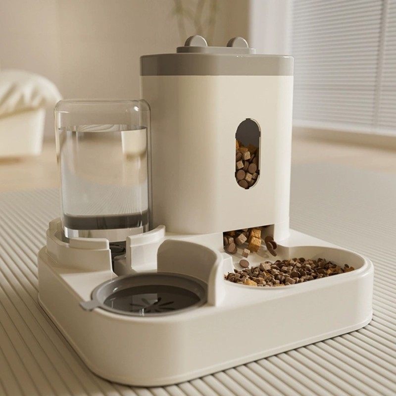 2025 New Design Automatic Smart Control Cat & Dog Feeder with Timed Double Bowls Updated Small Animal Pet Products