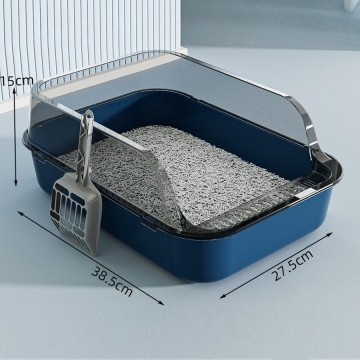 Custom Large Open Cat Litter Box Tray Pan with High Sides & Handles for Kitten Rabbit Toilet Use Cat Litter Box Accessory