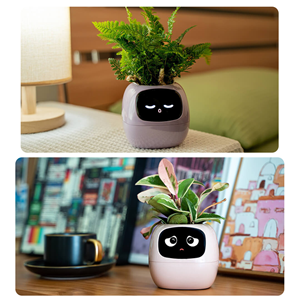 Cute Automatic Watering AI Smart Pet Planter Mini Intelligent Smart Plant Pot Robot Smart Flower Pots with Sensor