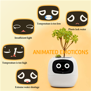 Cute Automatic Watering AI Smart Pet Planter Mini Intelligent Smart Plant Pot Robot Smart Flower Pots with Sensor