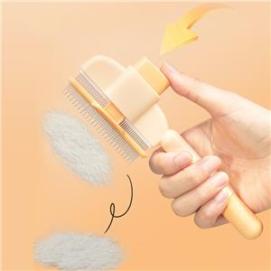 Customized Size One-Key Self-Cleaning Pet Hair Comb Stainless Steel ABS Material Grooming Shed Remover Brush Set for Dogs Cats