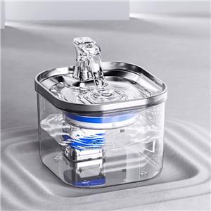 Custom Stainless Steel Automatic Cat Dog Drinking Fountain 2L Pet Water Fountain