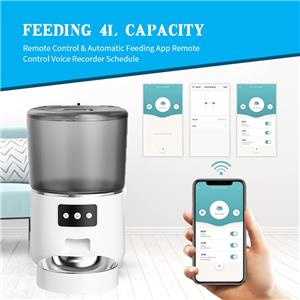 Pet Feeder Automatic 4L Remote Graffiti APP Timed Quantitative Cat and Dog Supplies WIFI Smart Feeder