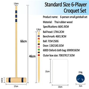 Professional Custom Designed High Quality 6 Players Wooden Croquet Set for Outdoor Garden Game Inspired by Soccer Tables