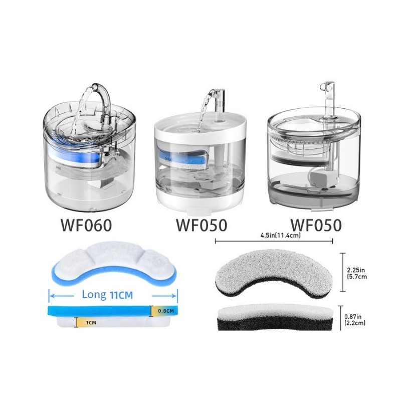 Multiple Filtration Cat Water Fountain Filter Pet Bowls & Feeders Replacement for Optimal Hydration