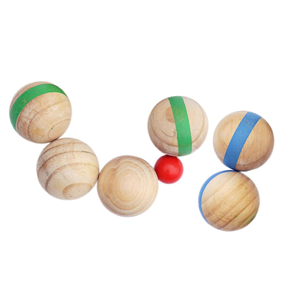 Outdoor Sports & Entertainment Wooden Petanque Bocce Boules Ball Set for Play & Fun!