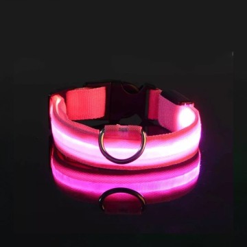 USB Rechargeable LED Light Dog Collar Waterproof Full Adjustable Glowing Green Dog Collar for Night Walking Small Medium Large