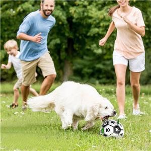 Interactive Dog Toy Novelty PU Soccer Ball with Grab Tabs for Cats and Dogs