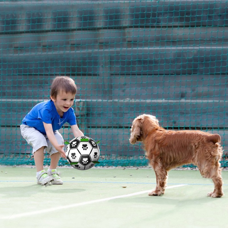Interactive Dog Toy Novelty PU Soccer Ball with Grab Tabs for Cats and Dogs