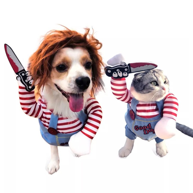 Medium and Large Dogs Killer Transformation Halloween Pet Costume Wig Stylish Pet Clothes for Canine Entertainment