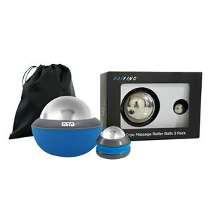 80+32mm Cryo Therapy Massage Ball Set 304 Stainless Steel Ice Therapy Roller Sports Fitness Tool for Pain Relief