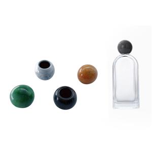 High-Grade Luxury Perfume Bottle Resin Cap Custom Design with Red Green Black White Marble Ball Fancy Resin Crafts