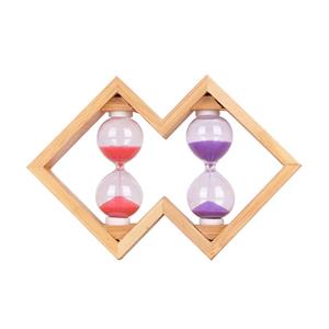 Blown Glass Sand Hourglass Timer 3-Minute Wood Crafts Christmas New Year Colorful Art Colored Bottle Souvenir Home Decoration