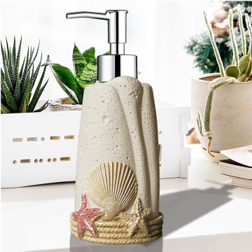 Modern Resin Home Bathroom Accessories Products Elegant Simple Yellow Carved Floral Soap Dispenser Resin Bathroom Set