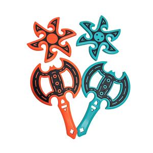 Adults & Kids Outdoor/Indoor Fun Set 8 Plastic Hatchets Ninja Stars Bristle Dart Board-Throwing Game for Backyard Entertainment