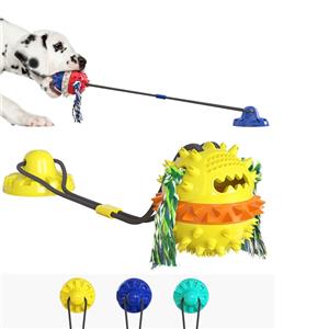 Dog Interactive Movement Toy Tug War Style Rope Suction Cup Large Aggressive Chewers Puppy Wear-Resistant Pull Teeth-Cleaning