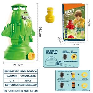 Summer Garden Patio Waterer Flying Spray Rocket Rotating Outdoor Sprinkler Toys Promotional Kids' Play Toys