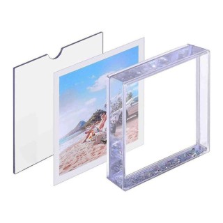 Glitter Liquid Picture Frames Clear Acrylic Floating Sparkle Friends Family Snow Globe Photo Frame Gifts