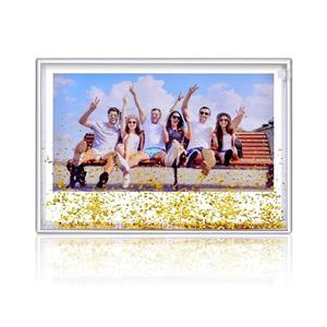 Customized Acrylic Water Filling Picture Frame Instant Quicksand Aqua Block 10x15 Liquid Glitter Photo Frame