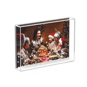 Customized Acrylic Water Filling Picture Frame Instant Quicksand Aqua Block 10x15 Liquid Glitter Photo Frame