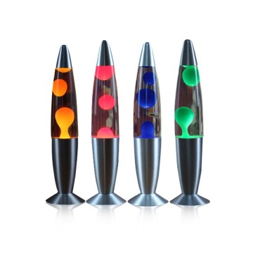 Wax Clear Float Liquid Black Aluminum Base Mini Table Lava Lamp 13.5 Inch Tabletop Lava Lamp