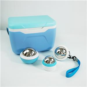 Portable Manual Massager Tool with Massage Ball Cold Roller Therapy for Back Leg Muscles Muscle Relaxation Ice Pack Cooler Box