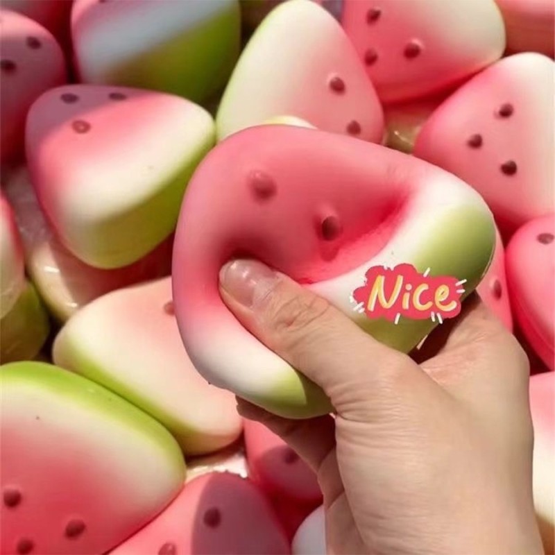 Hot Sale Kawaii Watermelon Squishies Soft Slow Rising Food Squeeze Toys for Stress Relief New Promotional Items