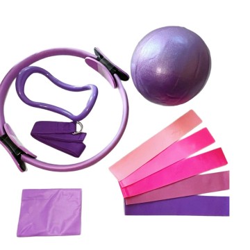 Home Workout Pilates Equipment Resistance Bands Ring and Ball Set-for Arms Thighs/Calves Core with Yoga Accessories Support